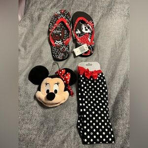 Minnie Mouse Flip Flops, socks and Purse